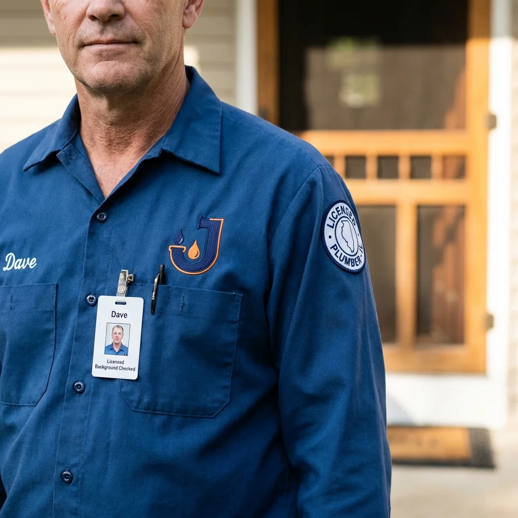 Licensed plumber showing ID badge in Stone Ridge, NY