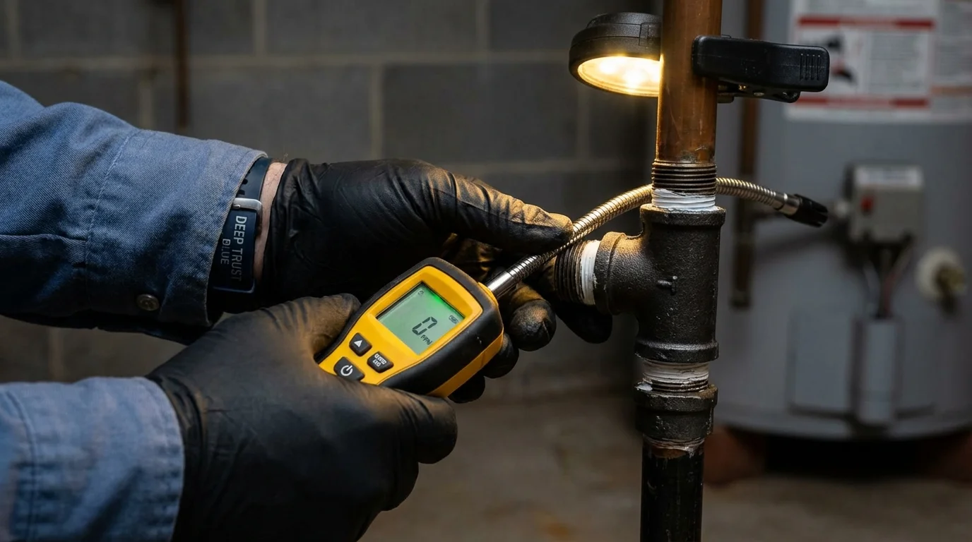 Gas leak detection with electronic sniffer by Johns Plumbing LLC in Stone Ridge