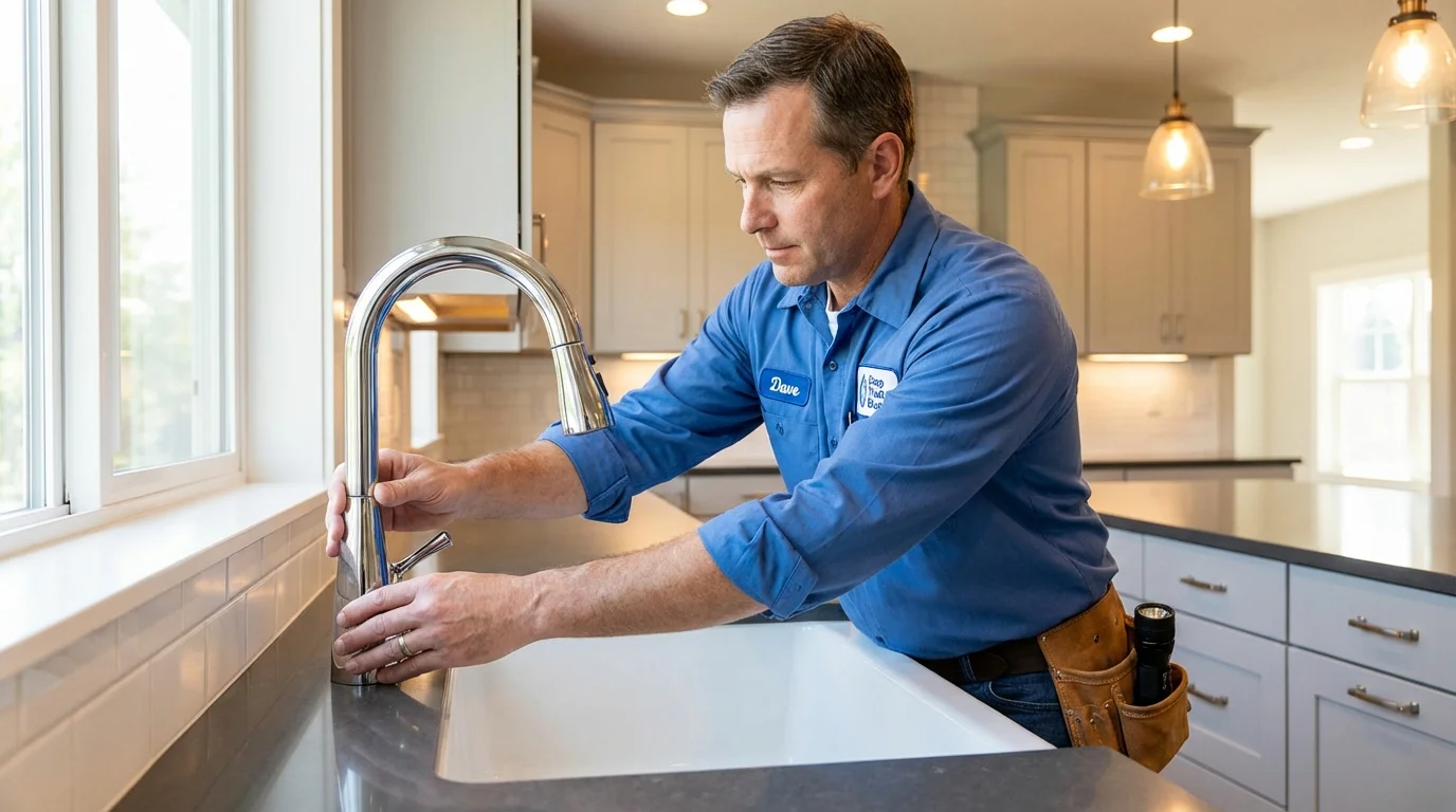 Kitchen faucet installation by Johns Plumbing LLC in Stone Ridge