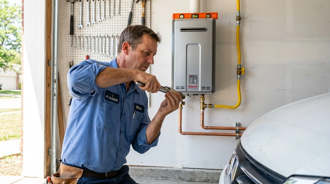 Tankless water heater installation by a Johns Plumbing LLC plumber in Stone Ridge